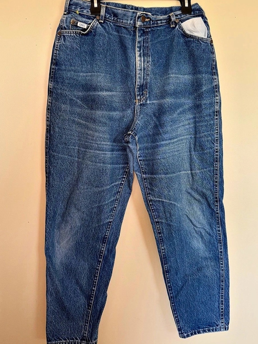 Lee Vintage Lee High-Waisted Tapered Mom Jeans Straight Leg Jeans in Blue
